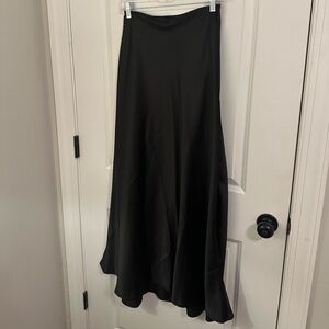 NWOT Black Satin Maxi Skirt